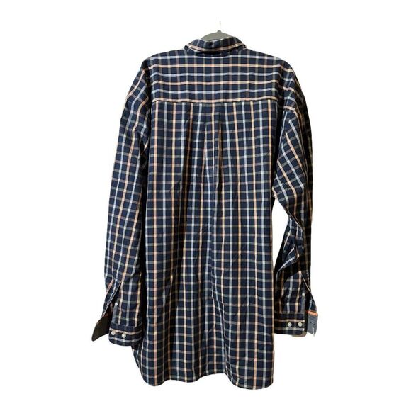 Cutter & Buck Men's Plaid Button-Up Shirt Blue Long Sleeve 2XT Career Workwear - Picture 2 of 8